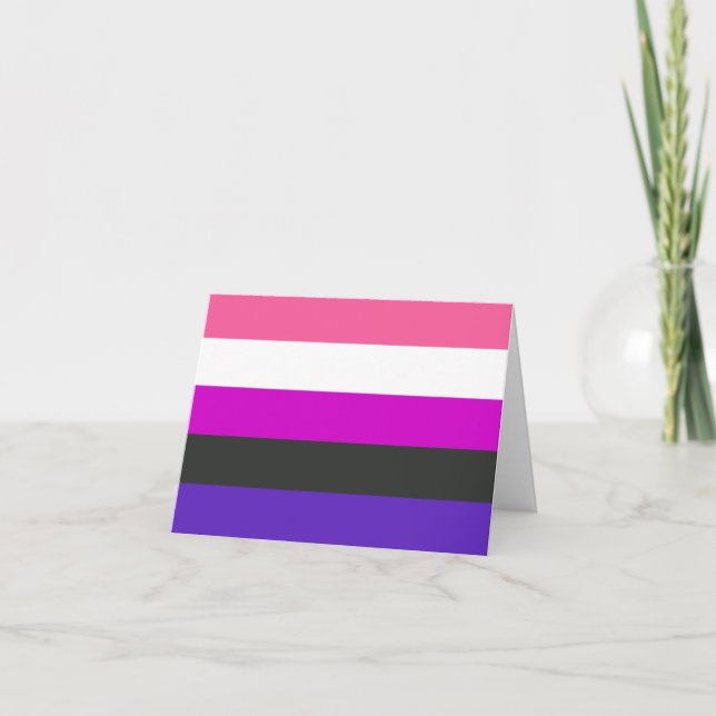 Genderfluid-Strichflagge Feiertagskarte (Vorderseite)
