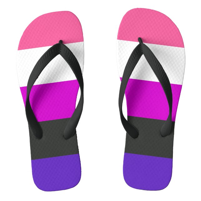 Genderfluid-Strichflagge Flip Flops (Fußbett)