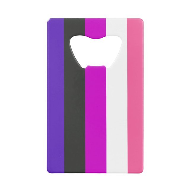 Genderfluid-Strichflagge Geldbeutel Flaschenöffner (Vorderseite)