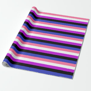 Genderfluid-Strichflagge Geschenkpapier