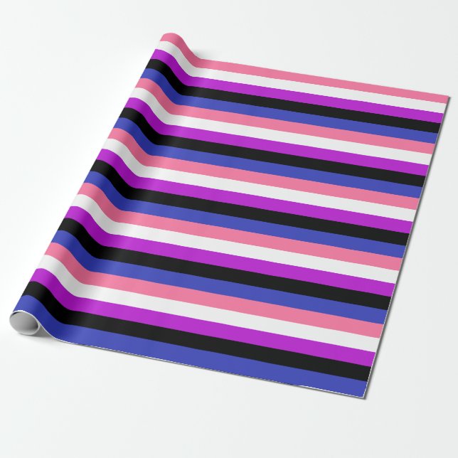 Genderfluid-Strichflagge Geschenkpapier (Ungerollt)