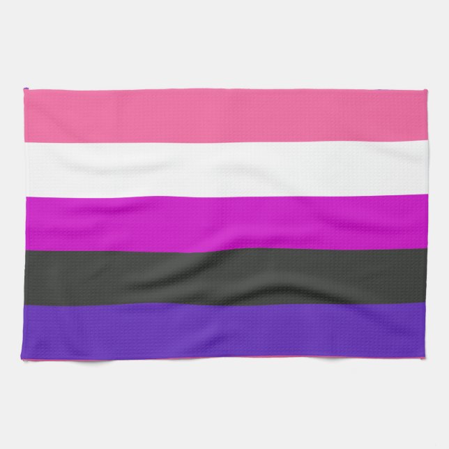 Genderfluid-Strichflagge Geschirrtuch (Horizontal)