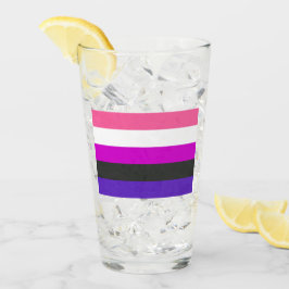 Genderfluid-Strichflagge Glas