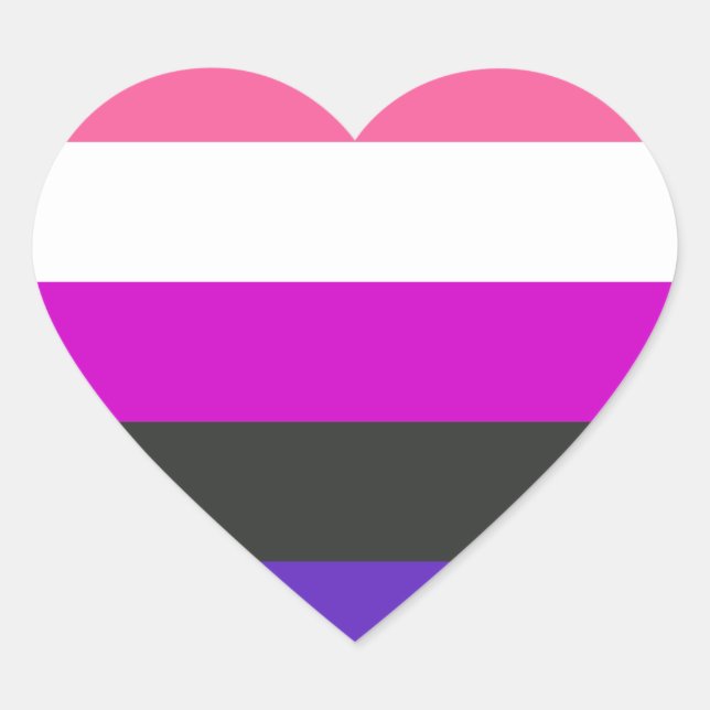 Genderfluid-Strichflagge Herz-Aufkleber (Vorderseite)