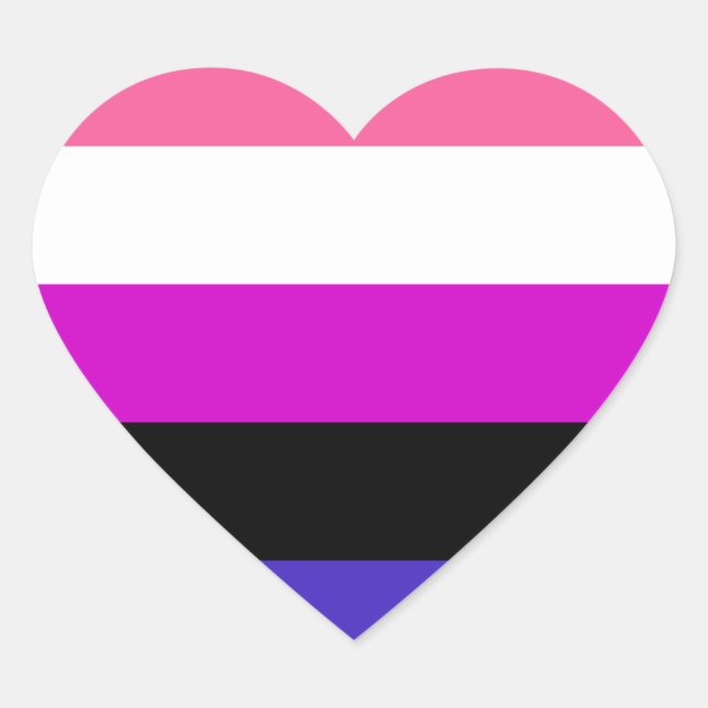 Genderfluid-Strichflagge Herz-Aufkleber (Vorderseite)