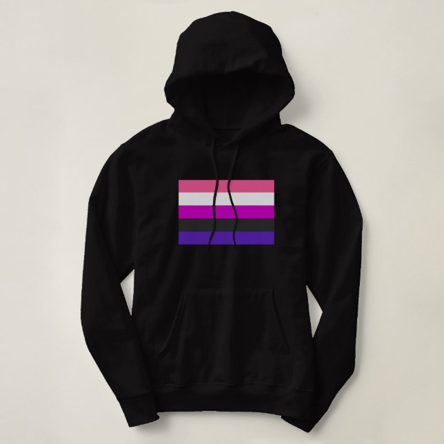 Genderfluid-Strichflagge Hoodie (Design vorne)