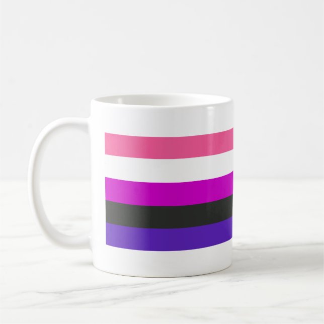 Genderfluid-Strichflagge Kaffeetasse (Links)