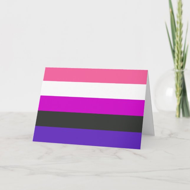 Genderfluid-Strichflagge Karte (Vorderseite)