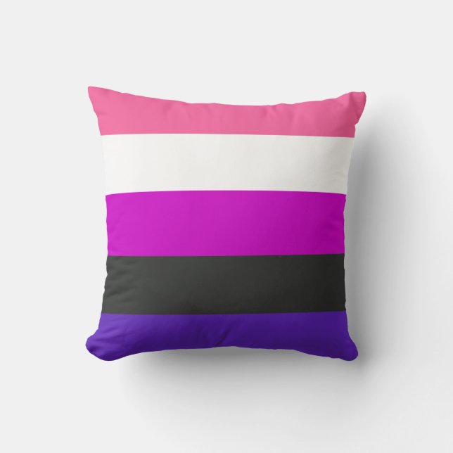 Genderfluid-Strichflagge Kissen (Vorderseite)