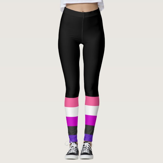 Genderfluid-Strichflagge Leggings (Vorderseite)