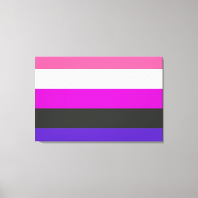 Genderfluid-Strichflagge Leinwanddruck (Vorderseite)