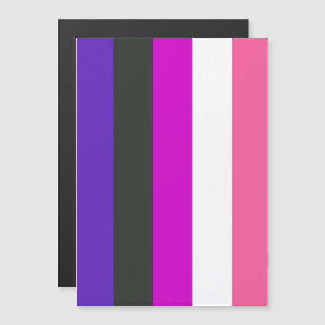 Genderfluid-Strichflagge Magneteinladung (Vorne/Hinten)