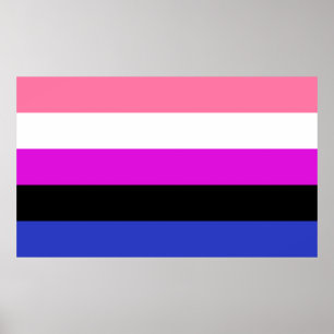 Genderfluid-Strichflagge Poster