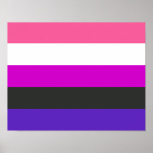 Genderfluid-Strichflagge Poster