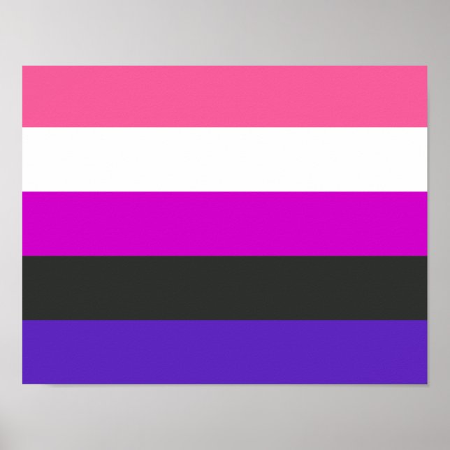 Genderfluid-Strichflagge Poster (Vorne)