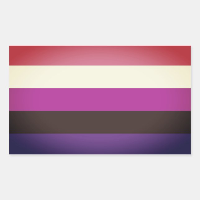 Genderfluid-Strichflagge Rechteckiger Aufkleber (Vorderseite)