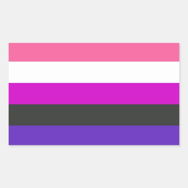 Genderfluid-Strichflagge Rechteckiger Aufkleber (Vorderseite)