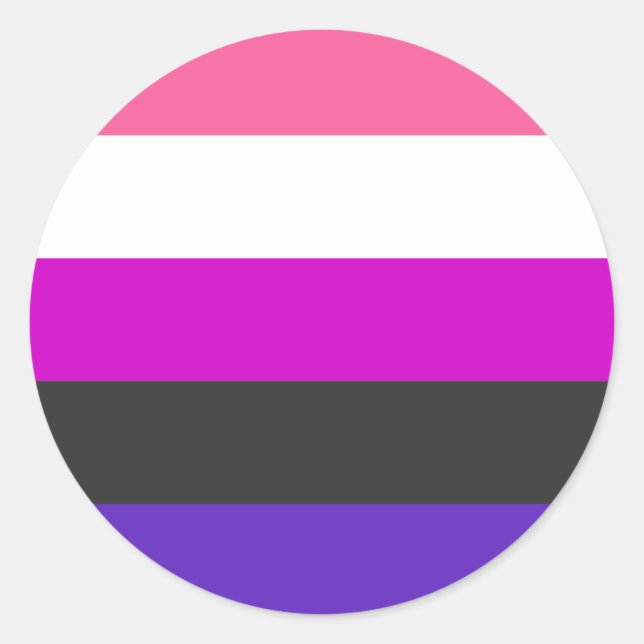 Genderfluid-Strichflagge Runder Aufkleber (Vorderseite)