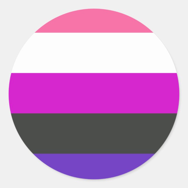 Genderfluid-Strichflagge Runder Aufkleber (Vorderseite)