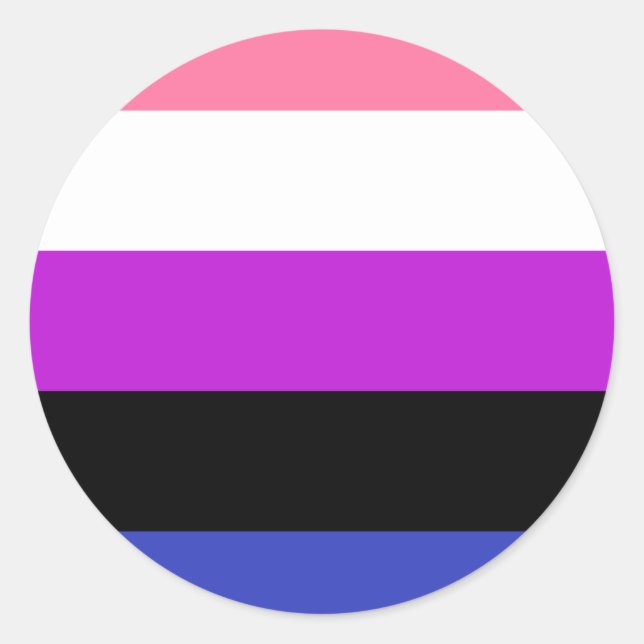 Genderfluid-Strichflagge Runder Aufkleber (Vorderseite)