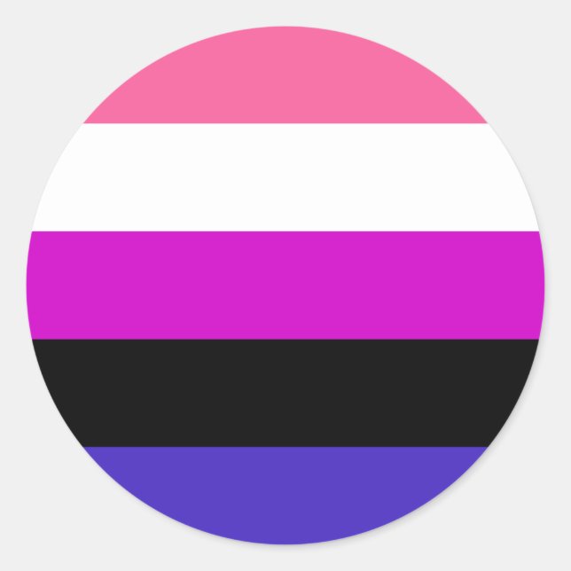 Genderfluid-Strichflagge Runder Aufkleber (Vorderseite)