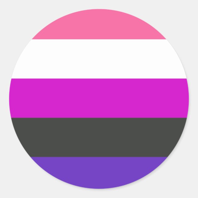 Genderfluid-Strichflagge Runder Aufkleber (Vorderseite)