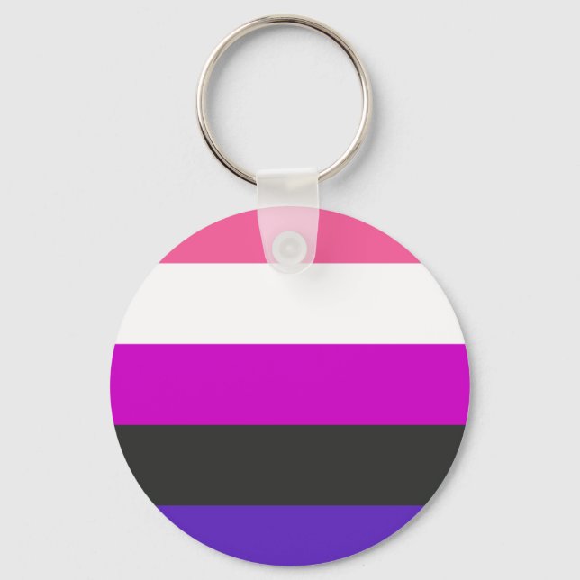 Genderfluid-Strichflagge Schlüsselanhänger (Vorderseite)