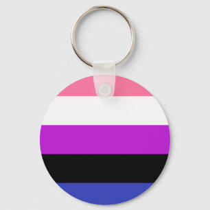 Genderfluid-Strichflagge Schlüsselanhänger