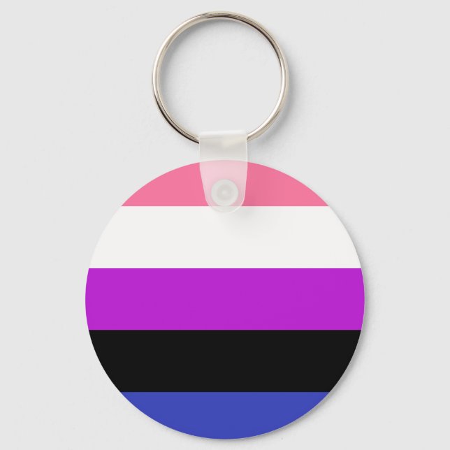 Genderfluid-Strichflagge Schlüsselanhänger (Vorderseite)