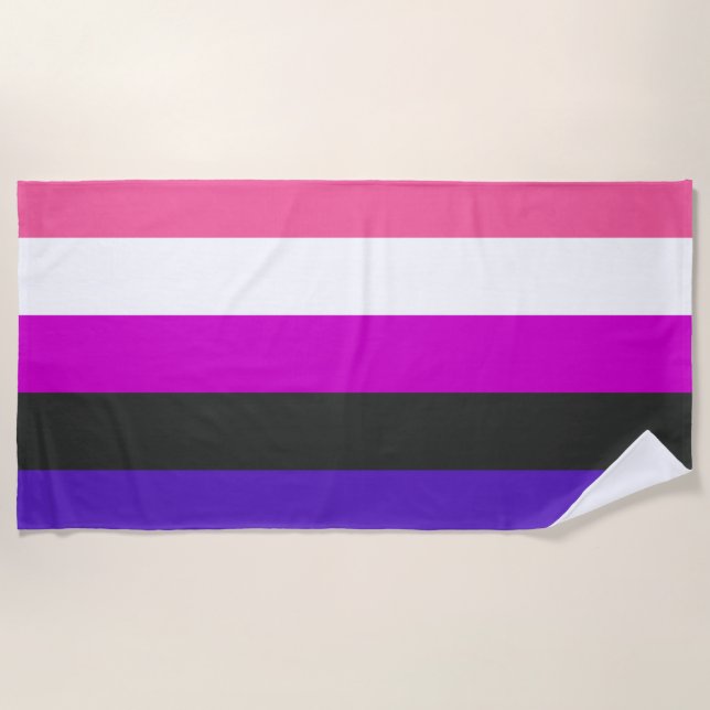 Genderfluid-Strichflagge Strandtuch (Vorderseite)