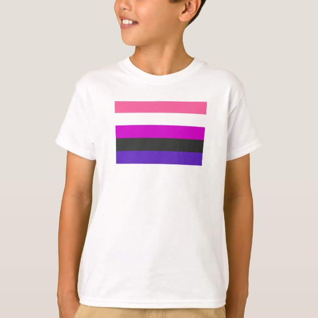 Genderfluid-Strichflagge T-Shirt (Vorderseite)