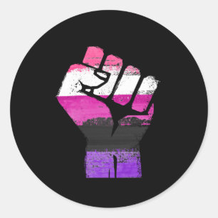 GENDERFLUID WIDERSTEHE FäUSTE - LGBTQ Vintage-Kuns Runder Aufkleber