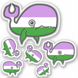 Genderqueer Beunruhigte, aber stolze Whale-Aufkleb Aufkleber