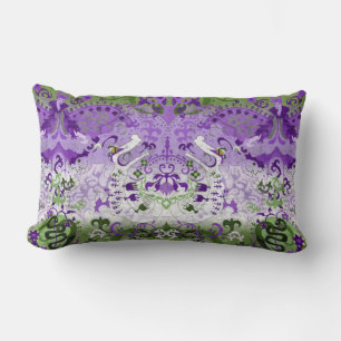 Genderqueer Dragon Damask - Genderqueer Pride Flag Lendenkissen