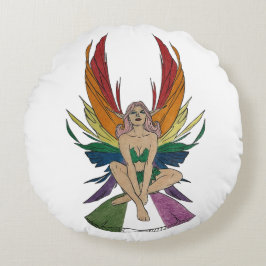 Genderqueer Fee Rundes Kissen