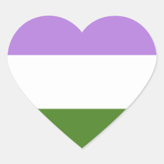 Genderqueer-Flag-Herzkleber Herz-Aufkleber