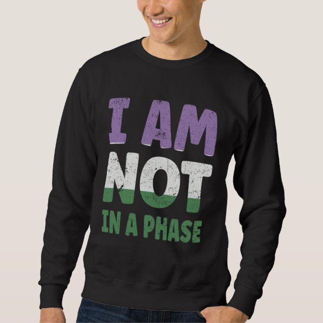 Genderqueer Flag I am not in a Phase LGBTQ Sweatshirt (Vorderseite)