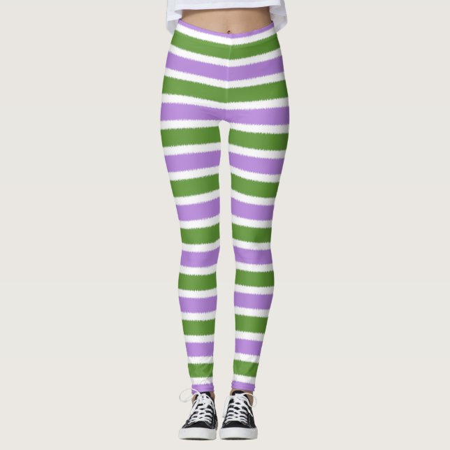 Genderqueer Flag Narrow Stripe Leggings (Vorderseite)