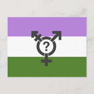 GENDERQUEER FLAG ORIGINAL MIT SYMBOL -.png Postkarte