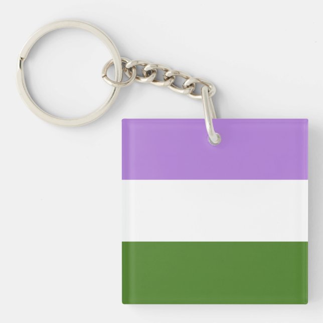 Genderqueer Flag Schlüsselanhänger (Vorderseite)