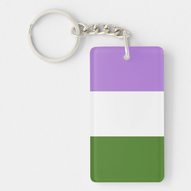 Genderqueer Flag Schlüsselanhänger (Vorderseite)
