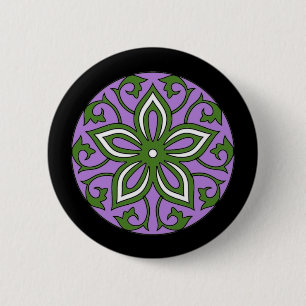 Genderqueer Flagge färbt BlumenMandala LGBT Button