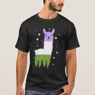Genderqueer-Flagge Lama Gay Pride Lgbtq Queer T-Shirt