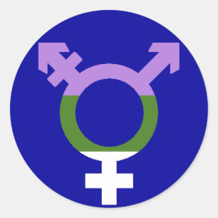 Genderqueer-Flagge Trans-Symbol Runder Aufkleber