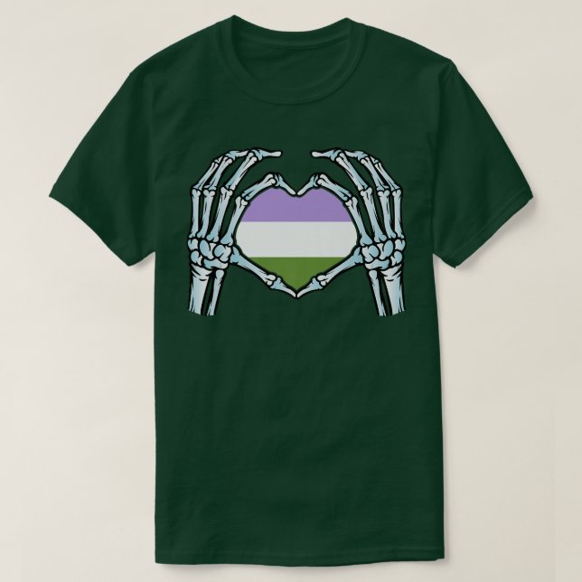 Genderqueer  Gay Skeleton  Nonbinary Gender  T-Shirt (Design vorne)