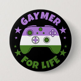 Genderqueer Gaymer für den Video-Gamemcontroller Button