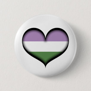 Genderqueer Herz Button