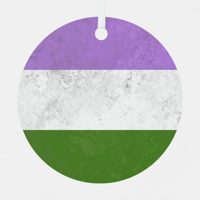 Genderqueer Ornament Aus Metall (Vorderseite)