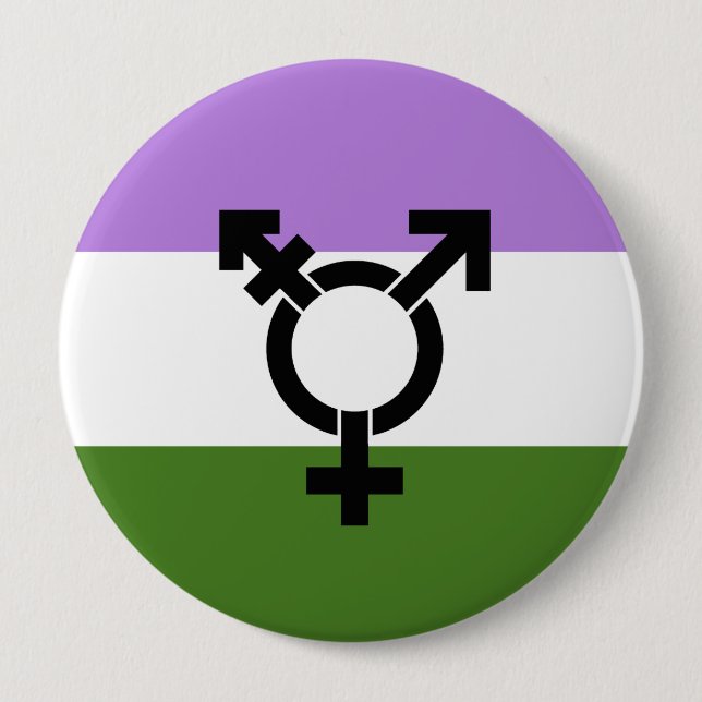 Genderqueer Pride Flag Button (Vorderseite)