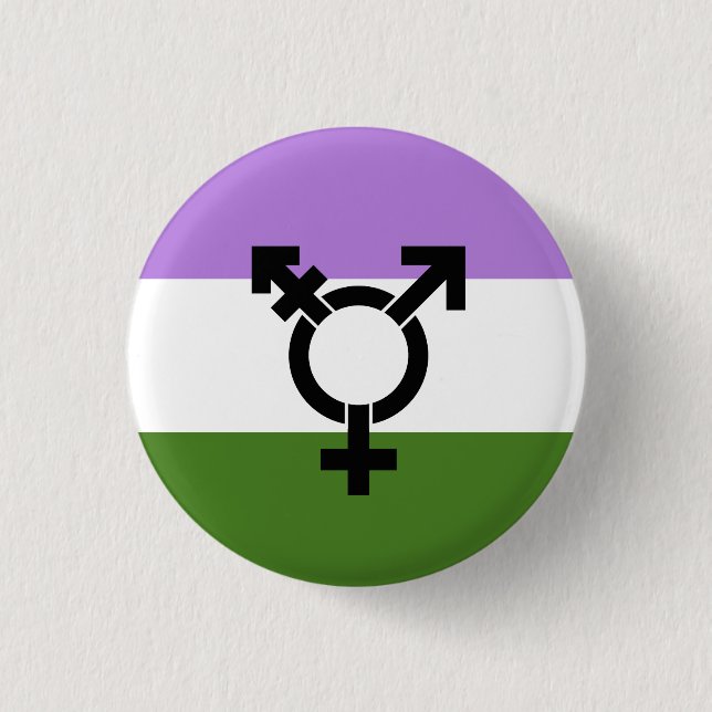 Genderqueer Pride Flag Button (Vorderseite)